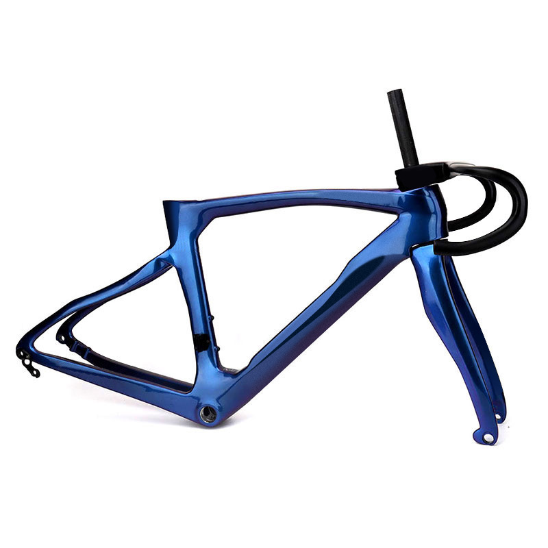 F12 marco de carretera bicicletas de fibra de carbono marco de ventilador barril horquilla de extracción rápida horquilla delantera curva tubo de asiento