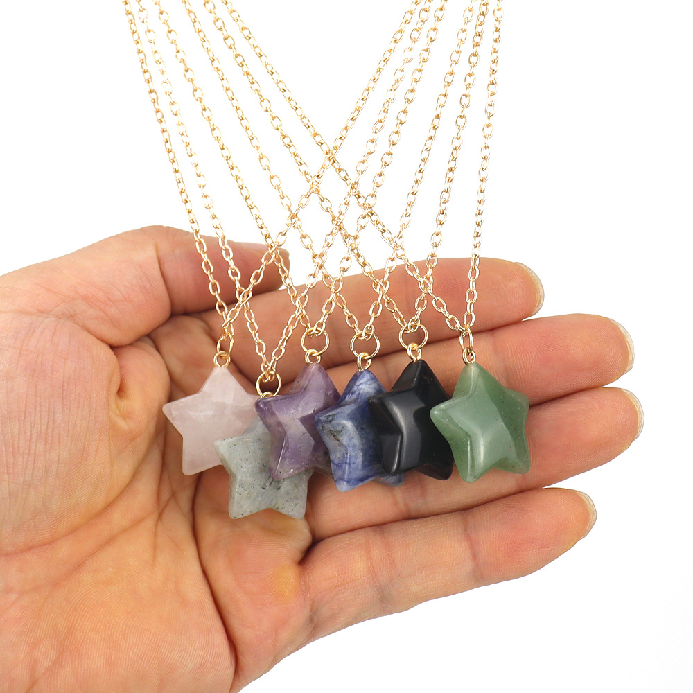 Daily Occasion Simple Style Star Natural Stone Handmade Pendant Necklace 1 Piece