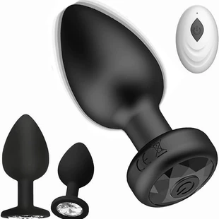 Wireless Remote Anal Plug Set, Silicone, Remote-Control 3–4 Piece Kit