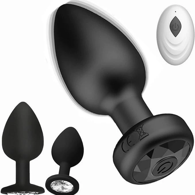 Wireless Remote Anal Plug Set, Silicone, Remote-Control 3–4 Piece Kit