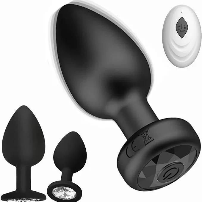 Wireless Remote Anal Plug Set, Silicone, Remote-Control 3–4 Piece Kit