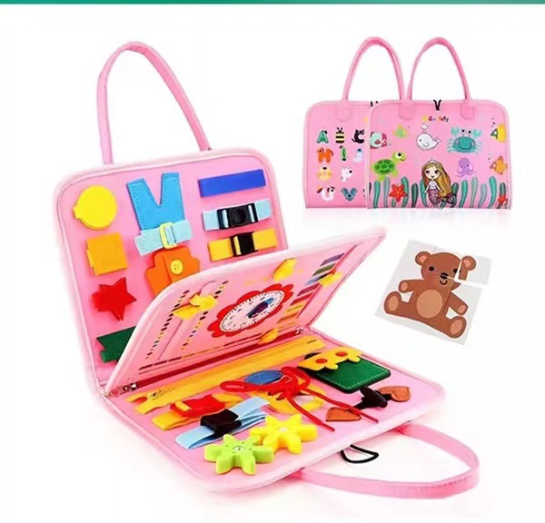 Tablero de aprendizaje de fieltro para niños, juguete para niños pequeños, libro de ejercicios, capacidad de aprendizaje, tablero de vestir, rompecabezas
