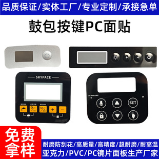 Bulging Button Control Switch Panel with Transparent Pc Frosted Pc Window, Silk Screen Label, 3m Adhesive, Custom Silk Screen