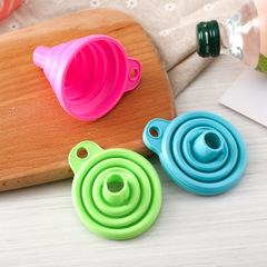 Wholesale silicone foldable funnel Food-grade silicone foldable telescopic long neck funnel Liquid dividing small funnel