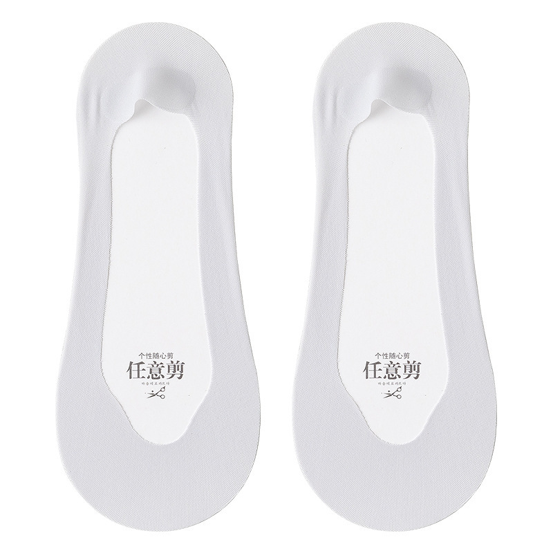 Calcetines de barco para mujer, calcetines de fondo de algodón sin tacón, calcetines invisibles de seda de hielo transpirables de estilo fino de primavera y verano, calcetines Zhuji, calcetines de mujer de todo fósforo
