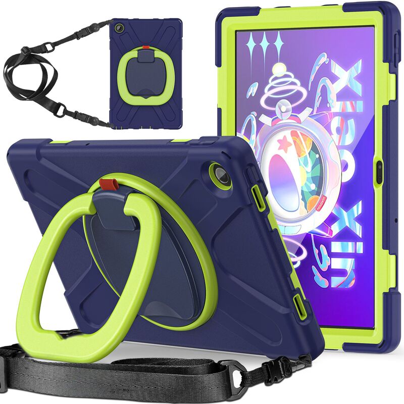 Suitable for Lenovo Tab M10 Plus 3Rd Generation 10.6inch Rotating Tb-125F/128F Contrast Color Stand Protective Case