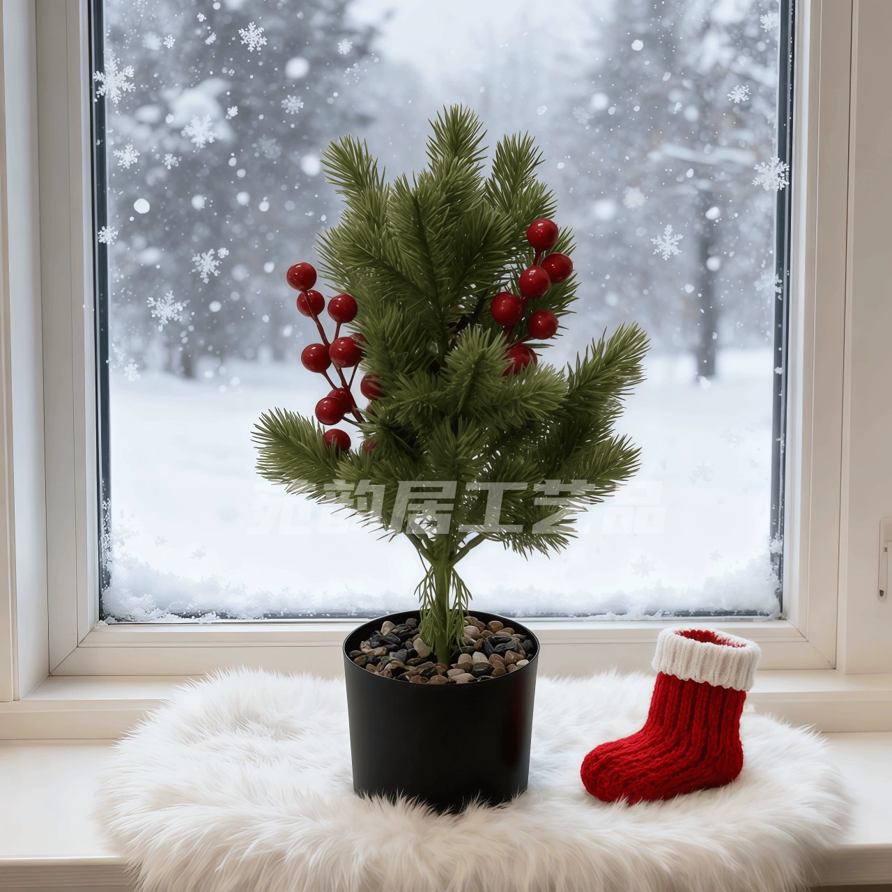 (Г cross-border trading) Christmas wall green artificial plants