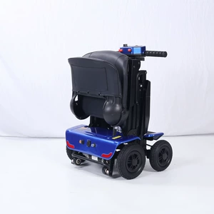 Automatic Folding Elderly Mobility Scooter, Four-Wheel Electric Portable Elderly Power Scooter, Travel Battery Car, Smart and Portable