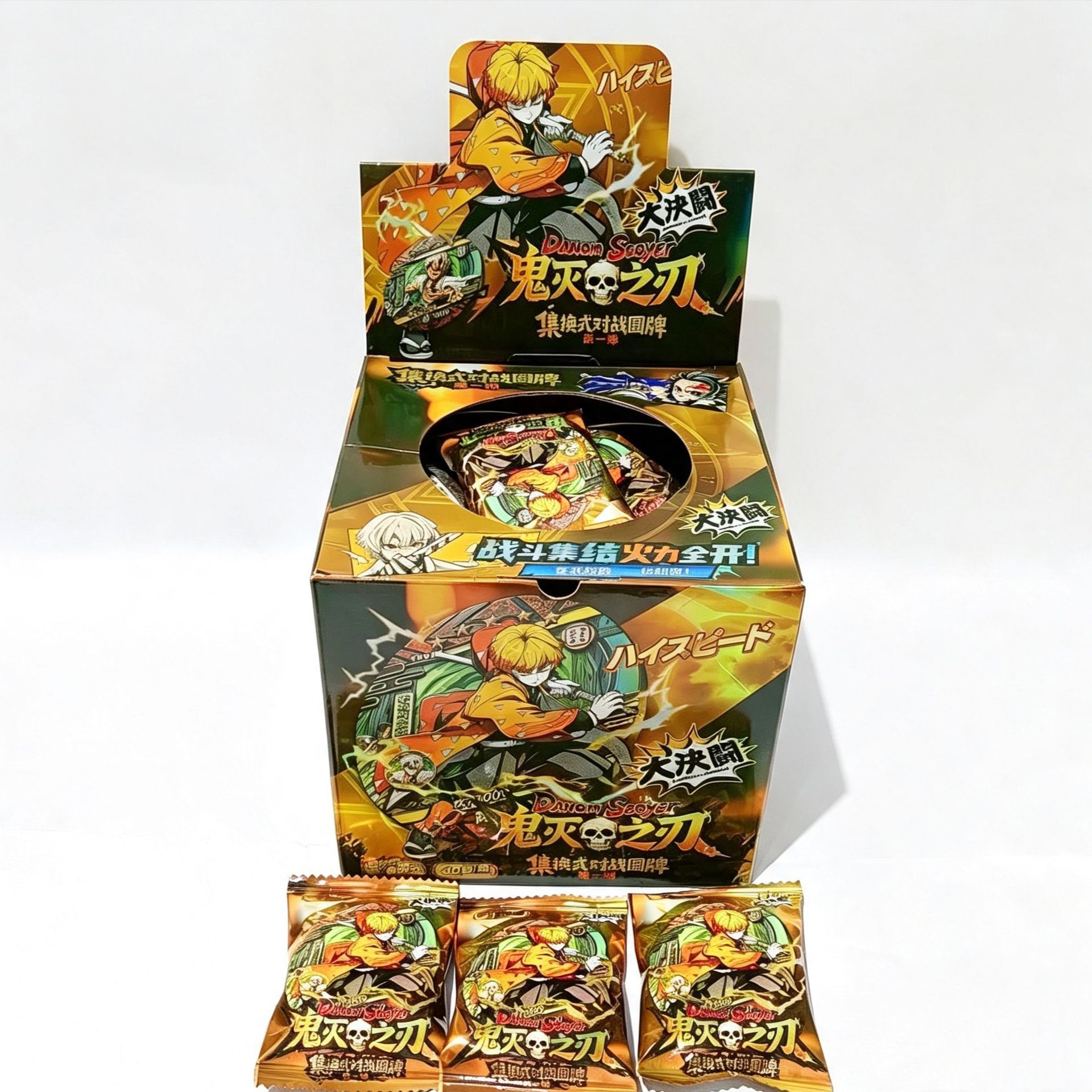 Demon Slayer Battle Round Cards Collectible Cards for Children Flashing Round Cards Blind Pack Toys Wholesale Box