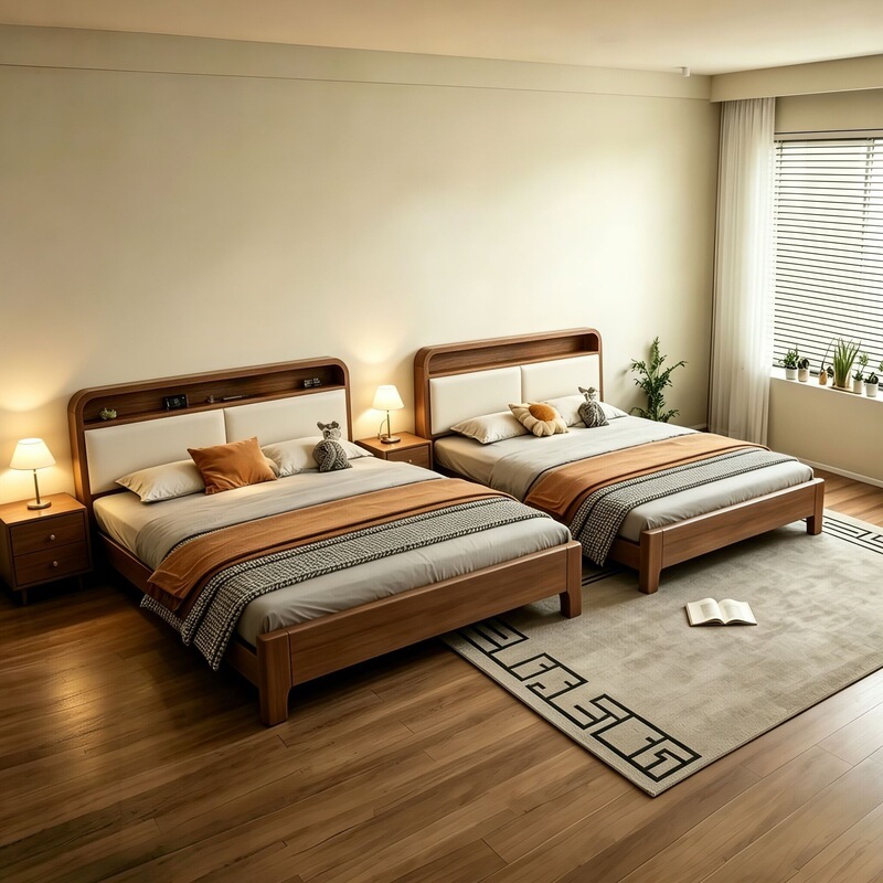 Solid Wood Parent-Child Bed, Enlarged for Three or Four People, Extra Wide Combination Bed for Families with Two or Three Children, Super Large Bed for Mother and Child, Splicing Bed Solid Wood Parent-Child Bed, Enlarged for Three or Four People, Extra Wide Combination Bed for Families with Two or Three Children, Super Large Bed for Mother and Child, Splicing Bed