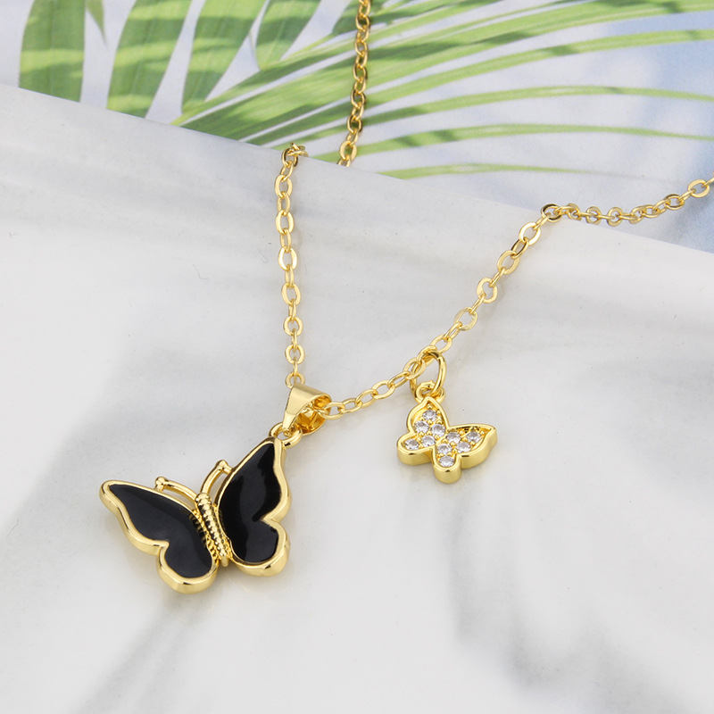 European and American Ins Cross-Border New Arrival Butterfly Necklace Womenu0027s Foreign Trade in S