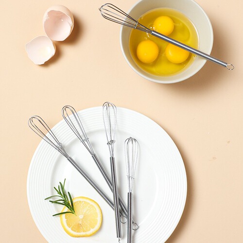 Mimu 4629. Mini egg beater small lightweight stainless steel cream whipping foamer stirring rod manual