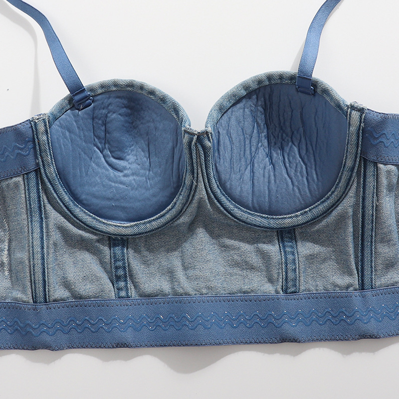 Denim Boning Corset Tube Top in T-shirts & Tops