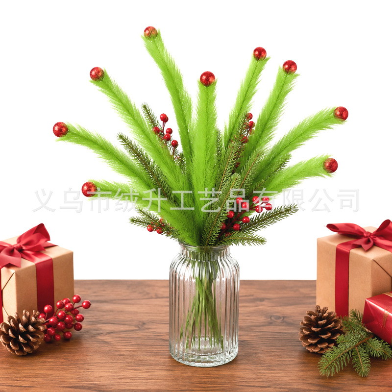 Cross-Border Christmas Tree Branch Elf Decorations Furry Green Furry Monster Series Craft Decorations Source Wholesale