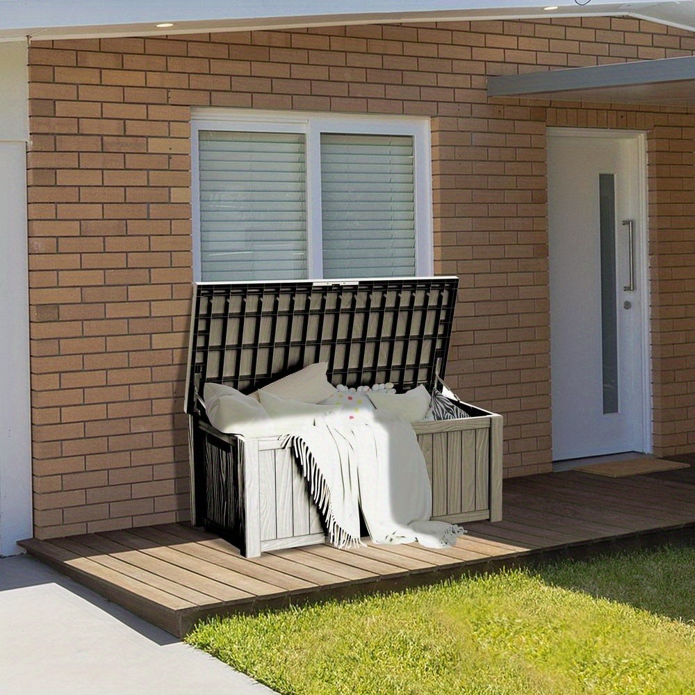 Caja de Almacenamiento Exterior Grande de 30 a 120 Galones, Resistente a los Rayos UV y al Agua