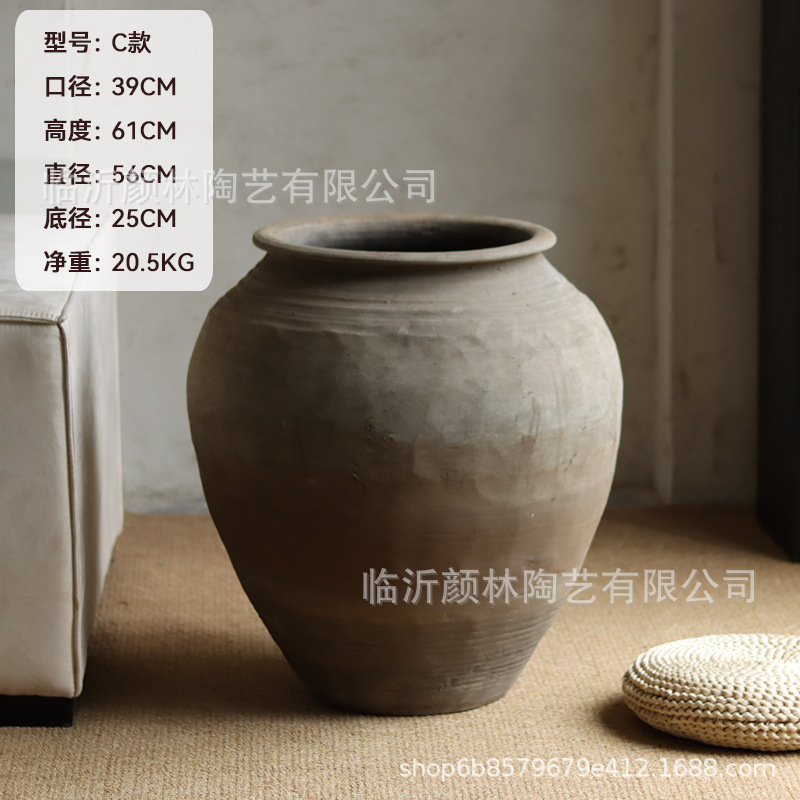 Cerámica de tierra de terra, frasco de viento silencioso, frasco de cerámica hecha a mano, decoración residencial, frasco antiguo, frasco de plantación verde, frasco de viento silencioso, adornos de viento silencioso