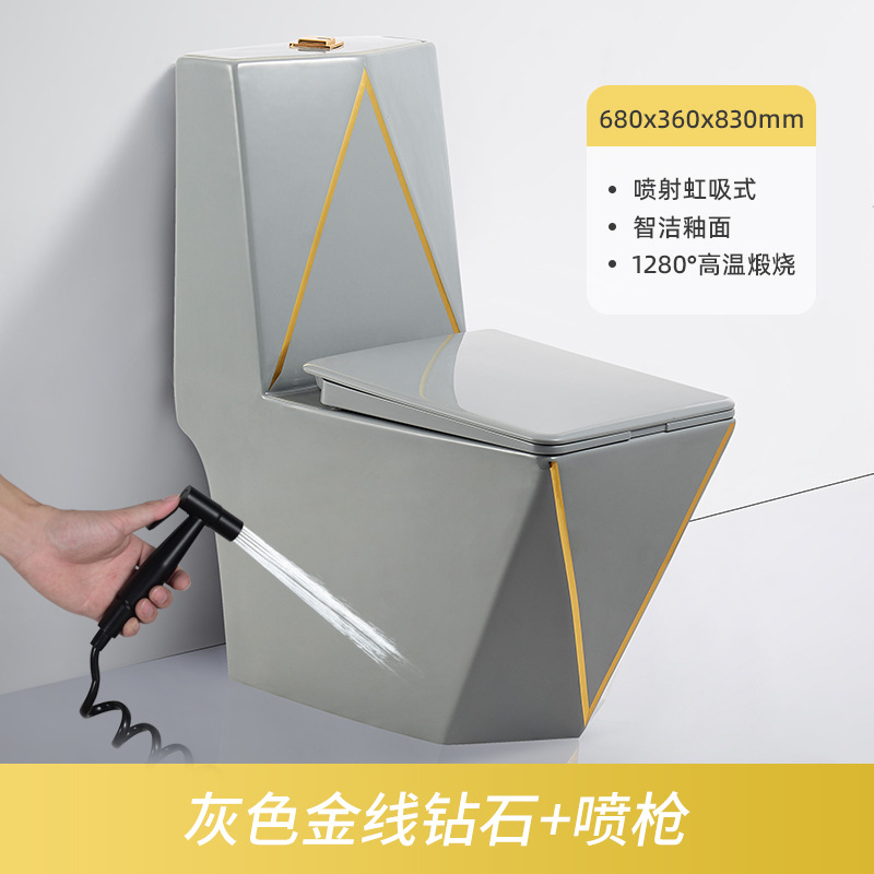 Nuevo gris hogar inodoro pequeño apartamento sifón de cerámica nuevo color personalidad simple asiento inodoro image 16