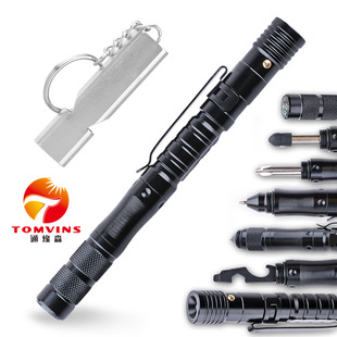 New multi-functional tactical pen self-defense pen whistle flashlight pen lamp outdoor survival tools