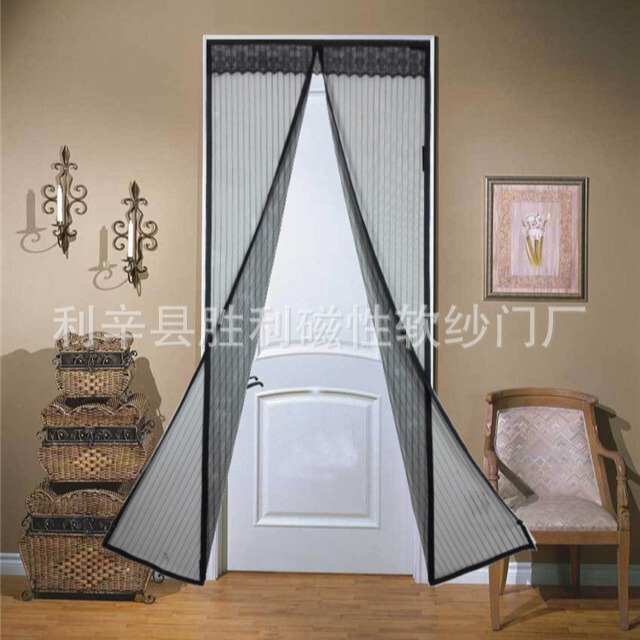 Cross-border stripe magnetic soft screen door anti-mosquito screen door magnetic door curtain soft door curtain anti-mosquito door curtain automatic closing door curtain