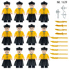 32 people in the Qing Dynasty 1633 Ancient Green Camp soldiers, the guardian guards, the child dolls, the children's assembly of building block toys