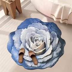 爆款3d立体花朵异形地垫浴室吸水地垫可裁剪硅藻泥卫生间防滑垫