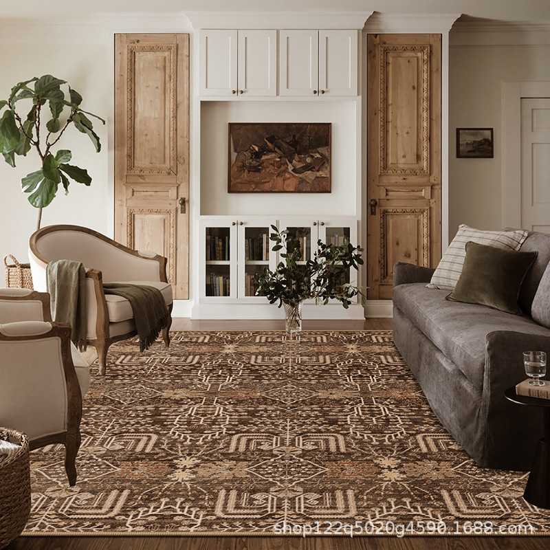 Dark minimalistic Japanese carpet for living room