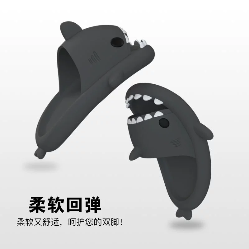Кожаные тапочки на платформе Slide Slippers (Shark) с аквапарком?