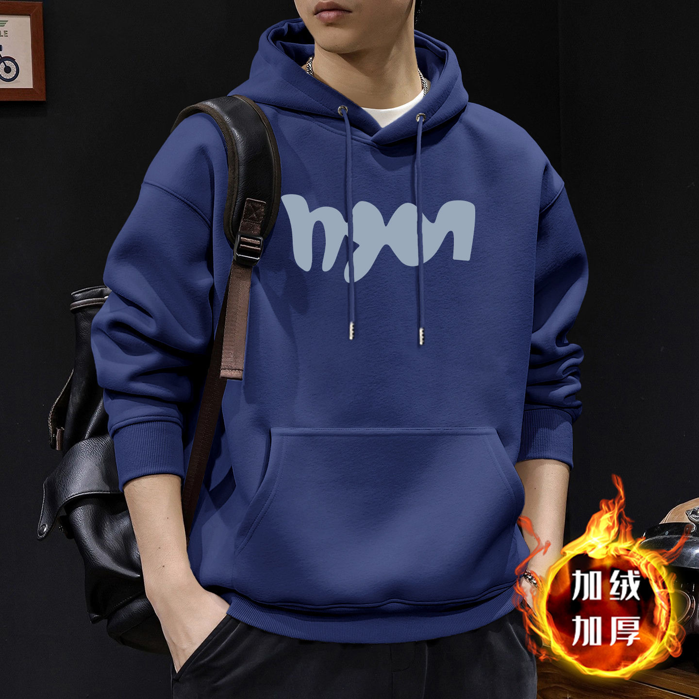 Nueva chaqueta con capuz para hombre otoño invierno pesado suelto oversize chaqueta retro americana para hombre