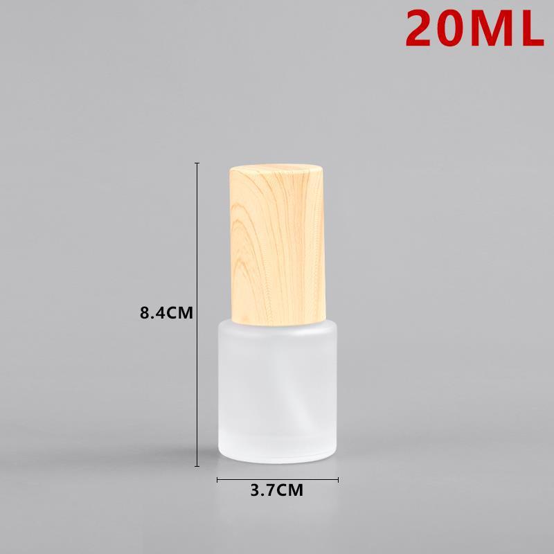 Grano de madera artesanal botella de vidrio cosmética esencia botella de vidrio cosmética sub-botella crema de tóner botella vacía