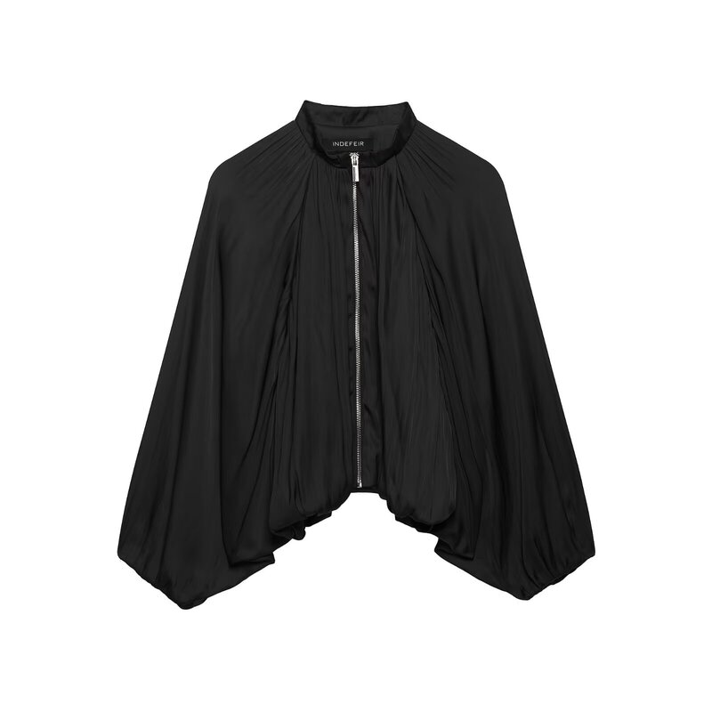 Wholesale New European and American Style Satin Bomber Jacket 4387376