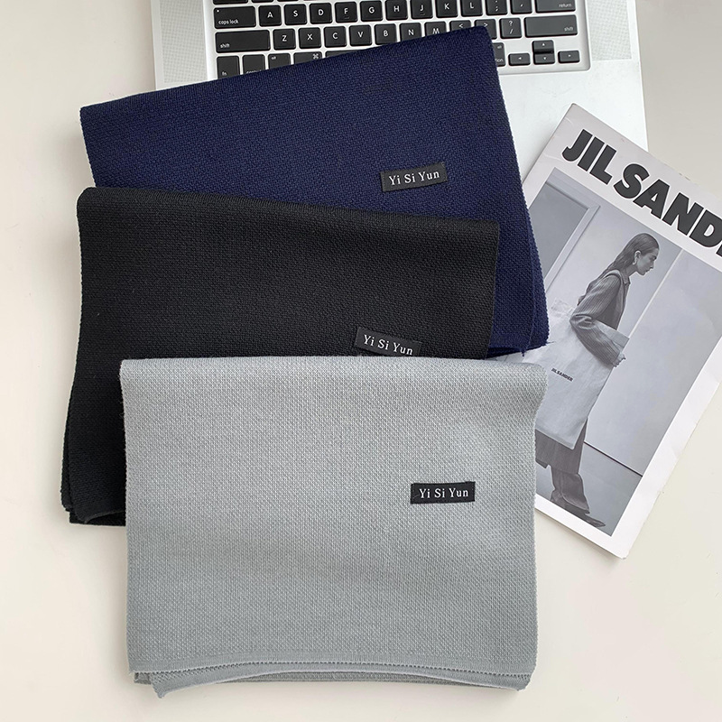 Buñuelo de hombre nuevo invierno puro negro de mediana edad versátil cuello de hombre adolescente buñuelo de estilo británico