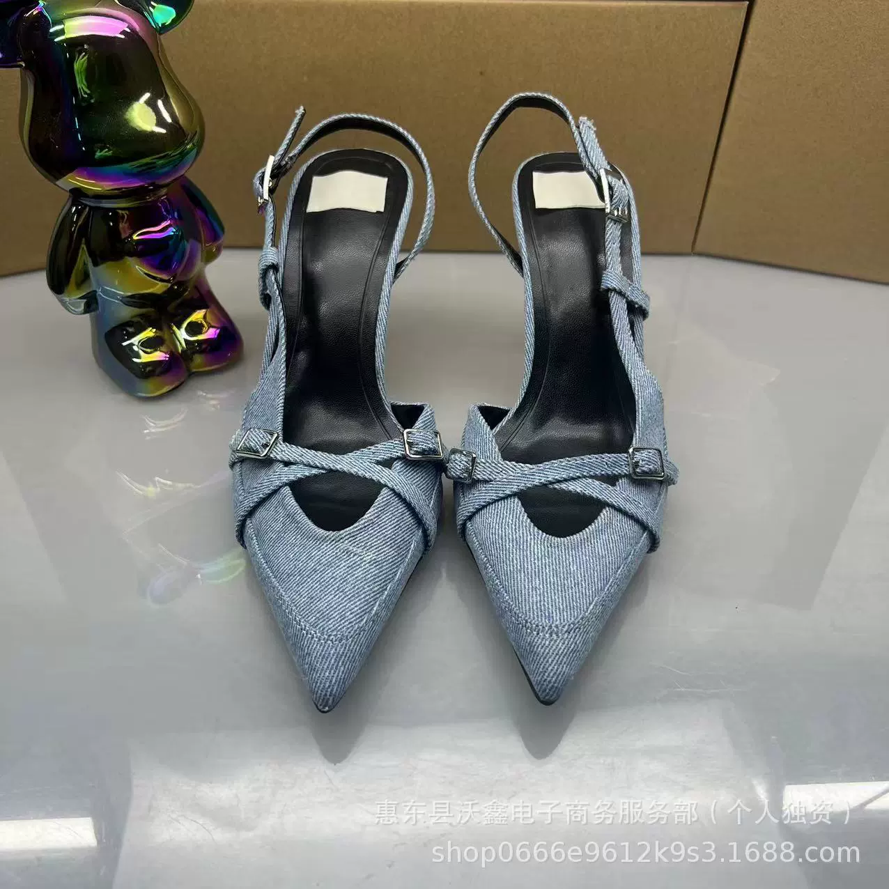 Woxin ZA Летние новые женские туфли синие джинсовые туфли на высоком каблуке и туфли Мюллера Британские кроссовки сандалии женские одиночные туфли