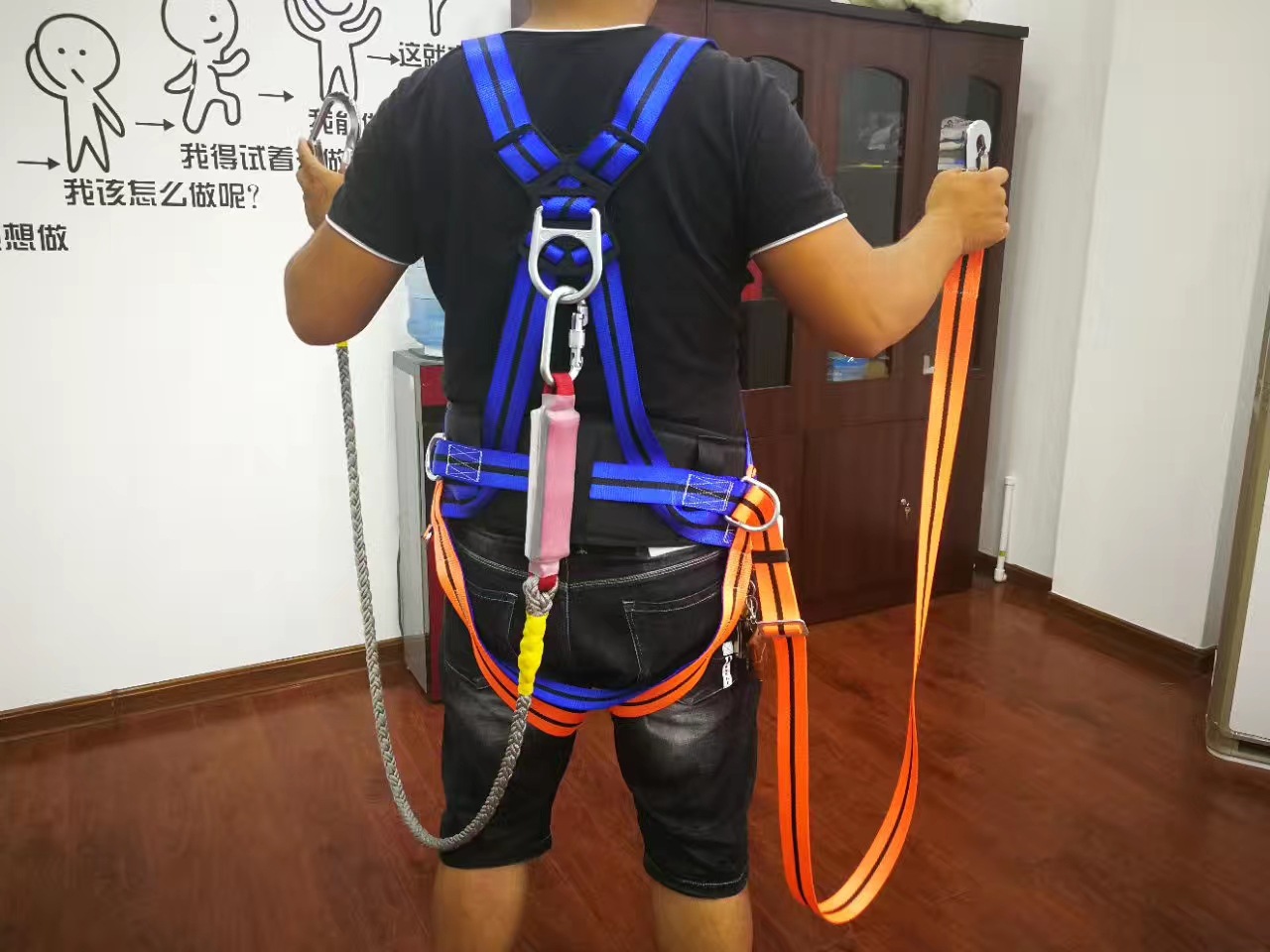 供应五点式安全带全身式电工坠落防护5点式双大沟缓冲绳安全带-阿里巴巴
