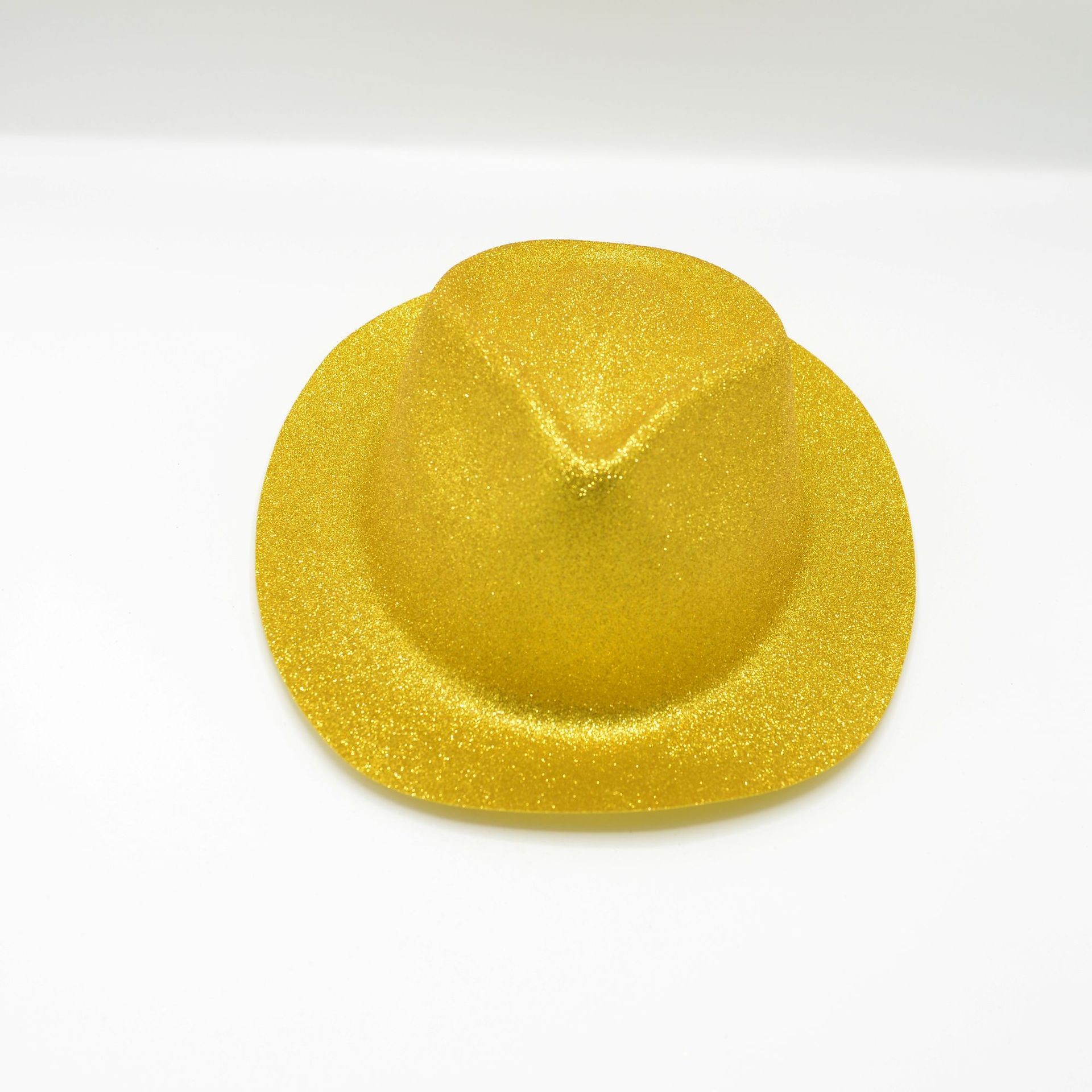 Ventas transfronterizas de festivales de vestir sombreros de espectáculo de props de fiesta sombreros de baile de PVC polvo de oro pequeño vaquero gran gorro