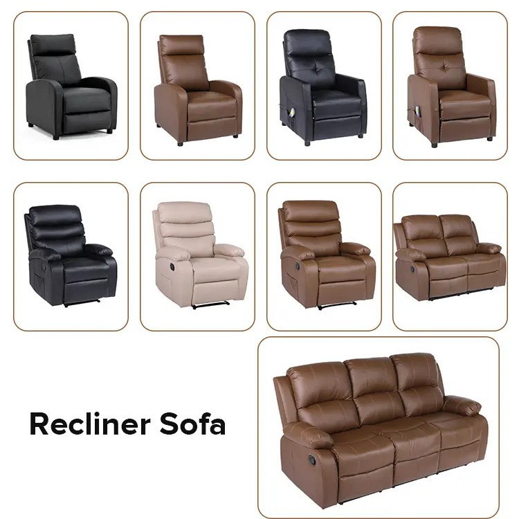 Nuevo diseño lujoso estilo europeo sala de estar moderna un solo manual PU cuero sillón sofá conjunto de muebles