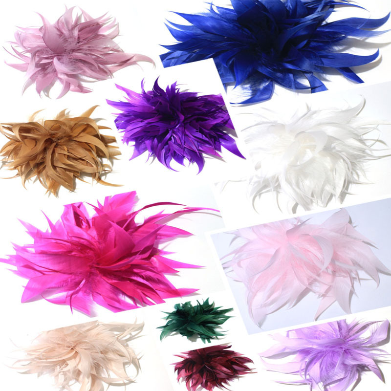 Direct Selling Handmade DIY Torn Feather Headdress Corsage Stage Performance Decoration Clothing Photo Studio Corsage Decorative Accessories