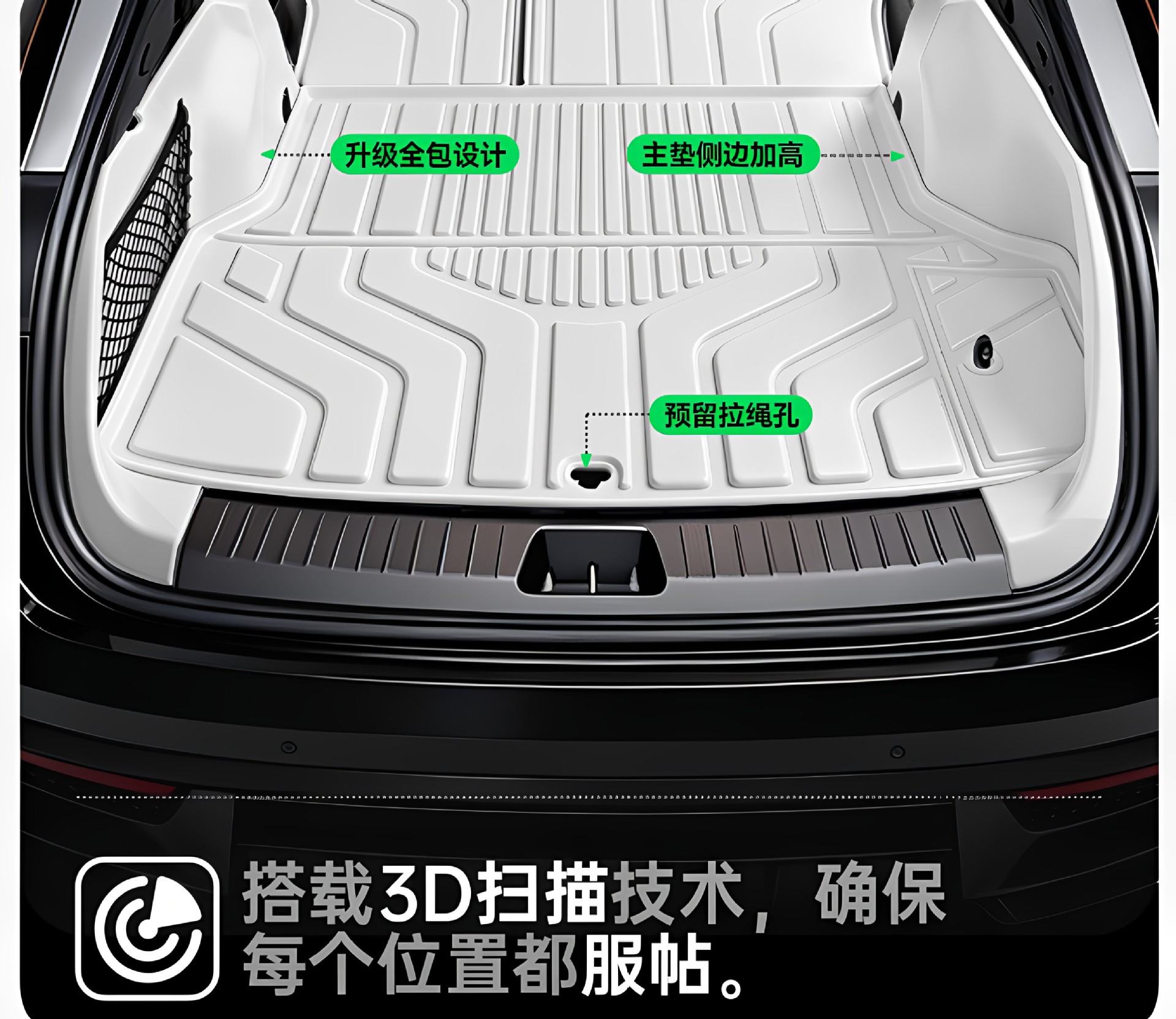 Six Sheep brand trunk mat, suitable for Lynk & Co 07 GT, TPE full surround design, 2026 model, car modification accessory, foot mat for the trunk