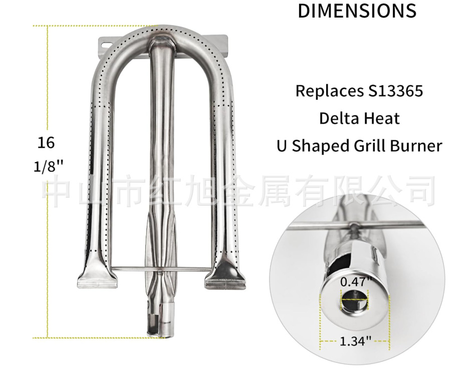 Fábrica transfronteriza suministra directamente el nuevo acero inoxidable 304 en forma de U quemador de codo de rejilla de fuego en forma de estufa accesorios de estufa image 6