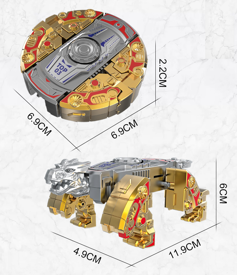 변신 공룡 핑거 스피너 [골드 및 실버] 가방