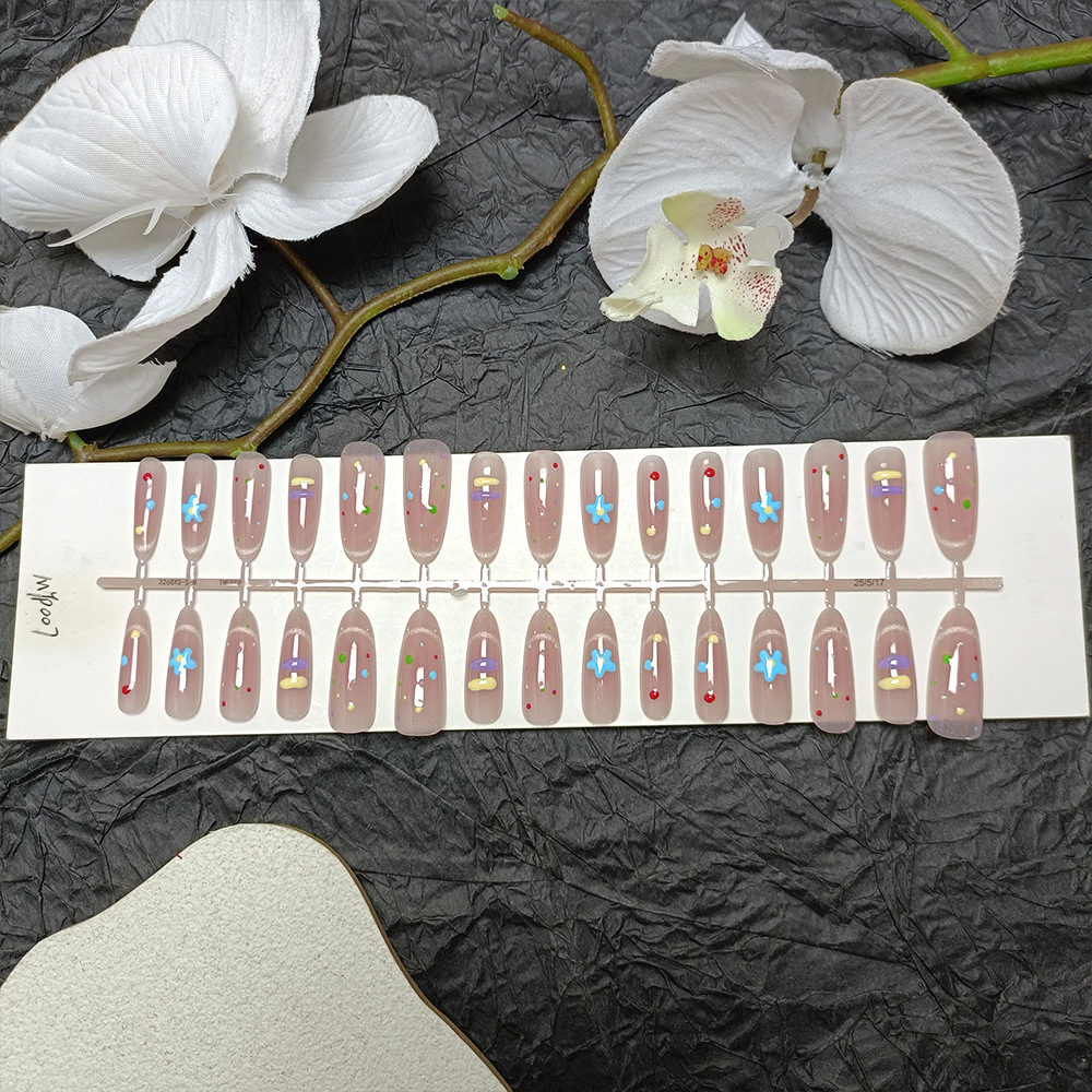 30 piezas de piezas de uñas de uñas de tamaño dividido en tiras, ojos de gato en relieve, nuevas uñas de vestir, flores al por mayor, uñas coloridas