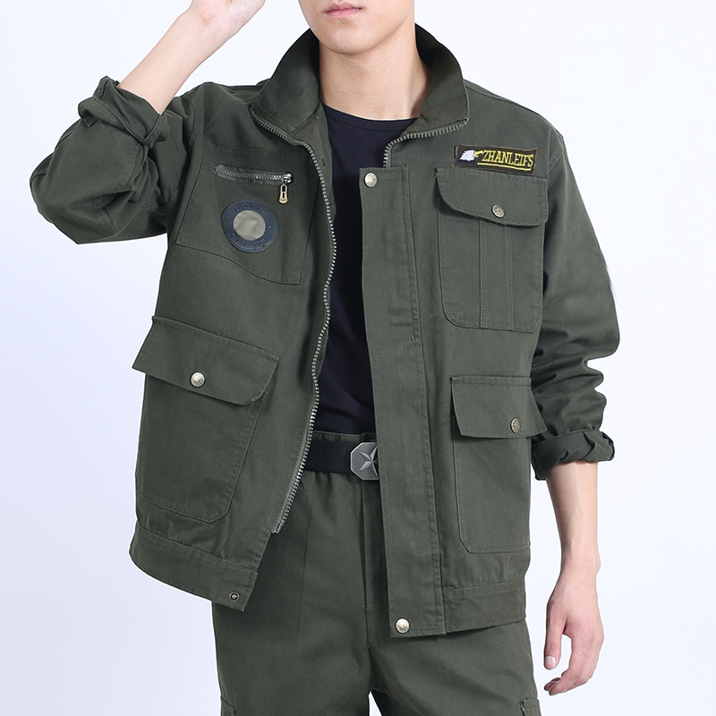 耐摩耗性綿線電気溶接服男性スーツ一枚春夏秋工事現場作業蒸気修理電気溶接服装労働保険服発熱防止|undefined