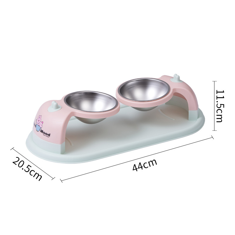 Tazón de gato suspendido de acero inoxidable Tazón único de color dopamina para mascotas Tazón de alta protección cuello de agua potable Tazón de perro Tazón de arroz Teddy