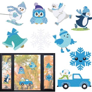 Cross-border Amazon Hot Selling 5D DIY Thanksgiving Day Children Diamond Painting Window Stickers Autumn Maple Leaf Home Decoration Stickers