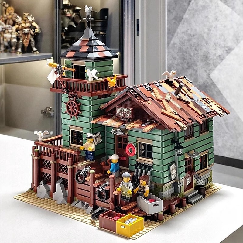 2026 New Model Villa Fisherman's Cottage Building Block Model High-Difficulty Puzzle Assembly Toy for Boys