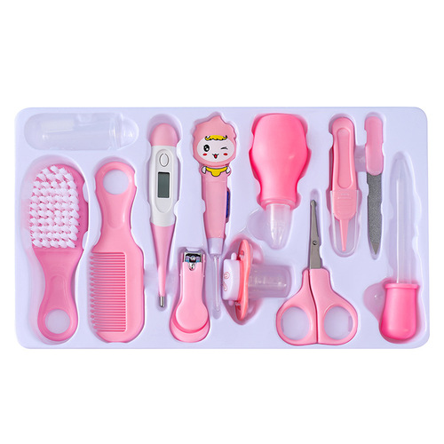12-piece baby care set, baby medication care set, baby comb brush nail clip set