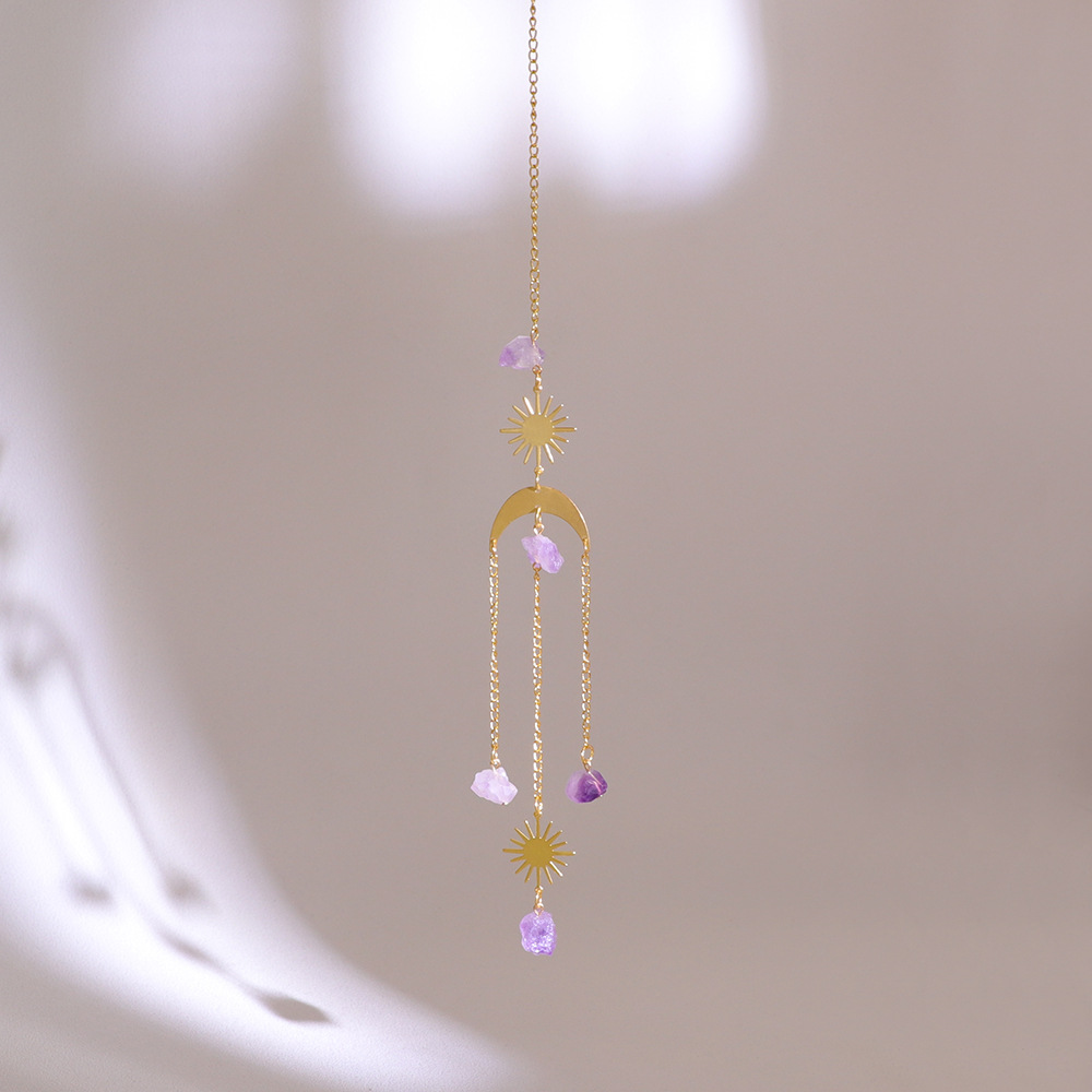 Einfacher Stil Mond Blumen Kristall Kristall Kupfer Sonnenfänger Windspiel Wand Kunst display picture 8