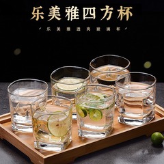 Lemei Yastining transparent glass cup square hot water resistant cup beer cup milk cup juice cup wholesale