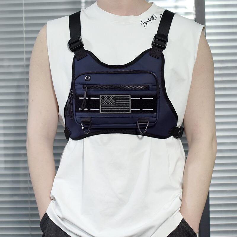 カジュアルトレンディなサイクリング機能ベストバッグハイキングベストバッグメンズチェストバッグ作業服バックパックランニングフィットネスバッグ|undefined