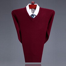 鄂尔多斯市羊绒衫男半高圆领加厚保暖中老年羊衫冬装毛衣