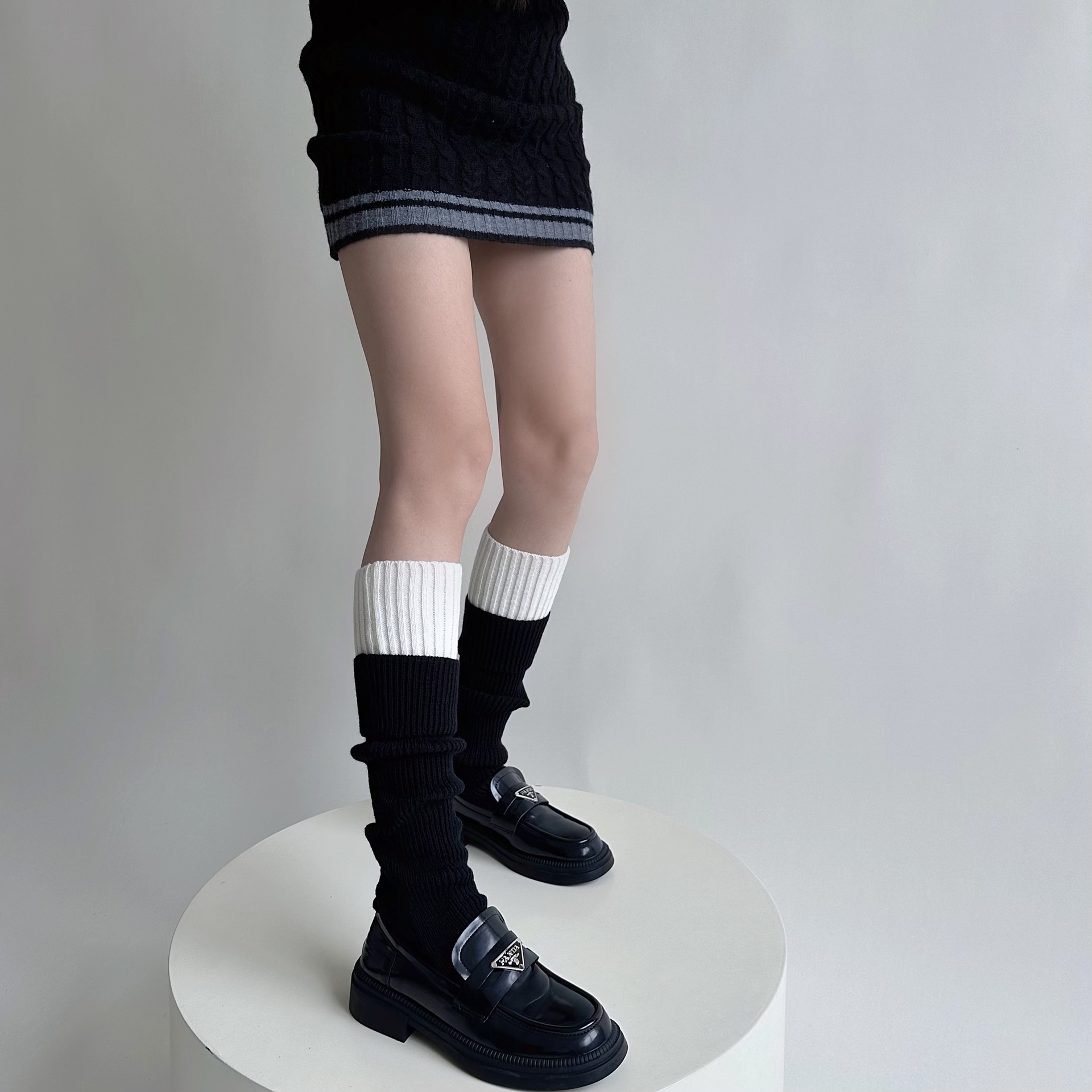 Women's Japanese Style Sweet Color Block Polyacrylonitrile Fiber Over The Knee Socks A Pair display picture 2